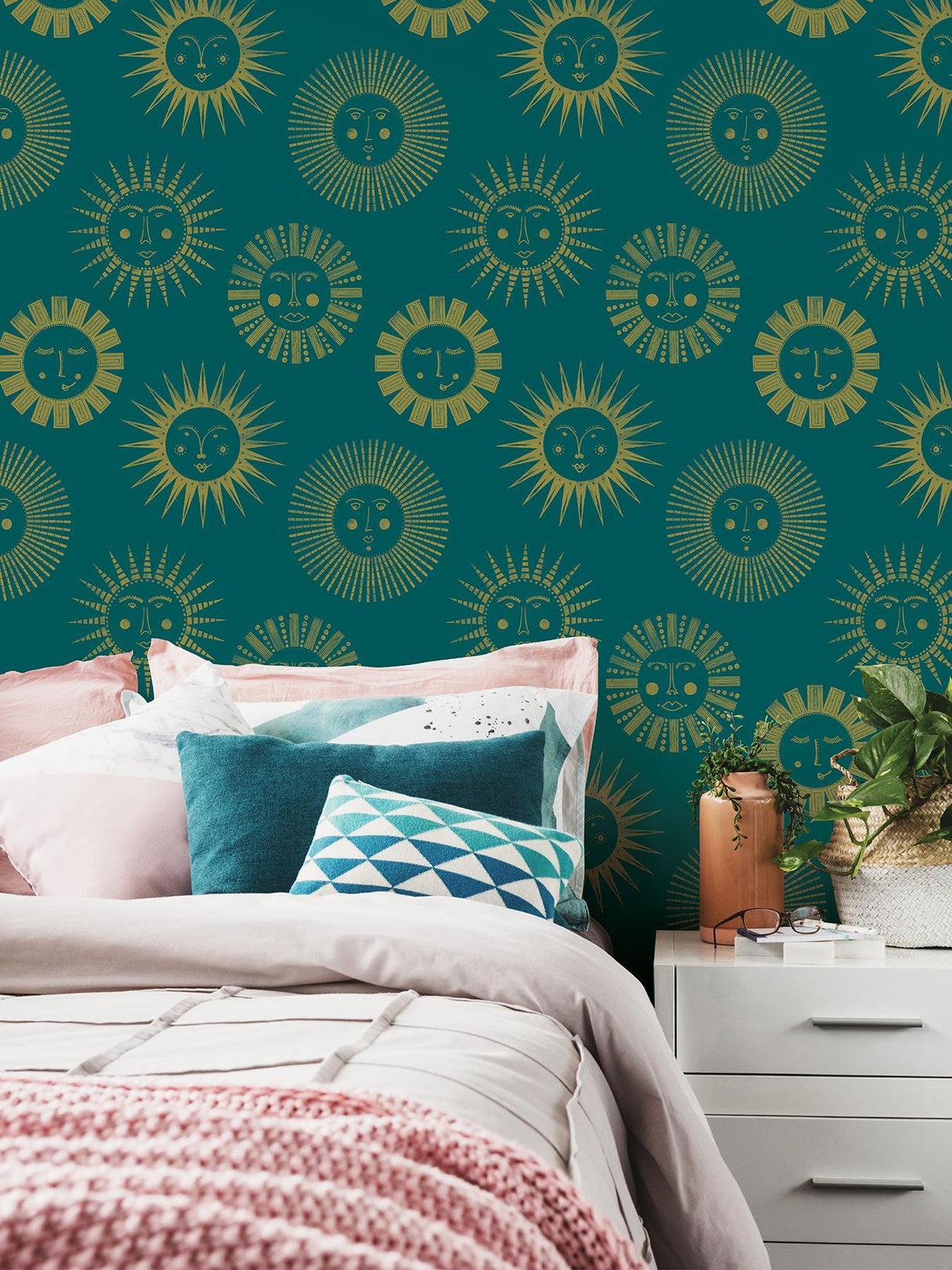 York Teal Konark Peel & Stick Wallpaper