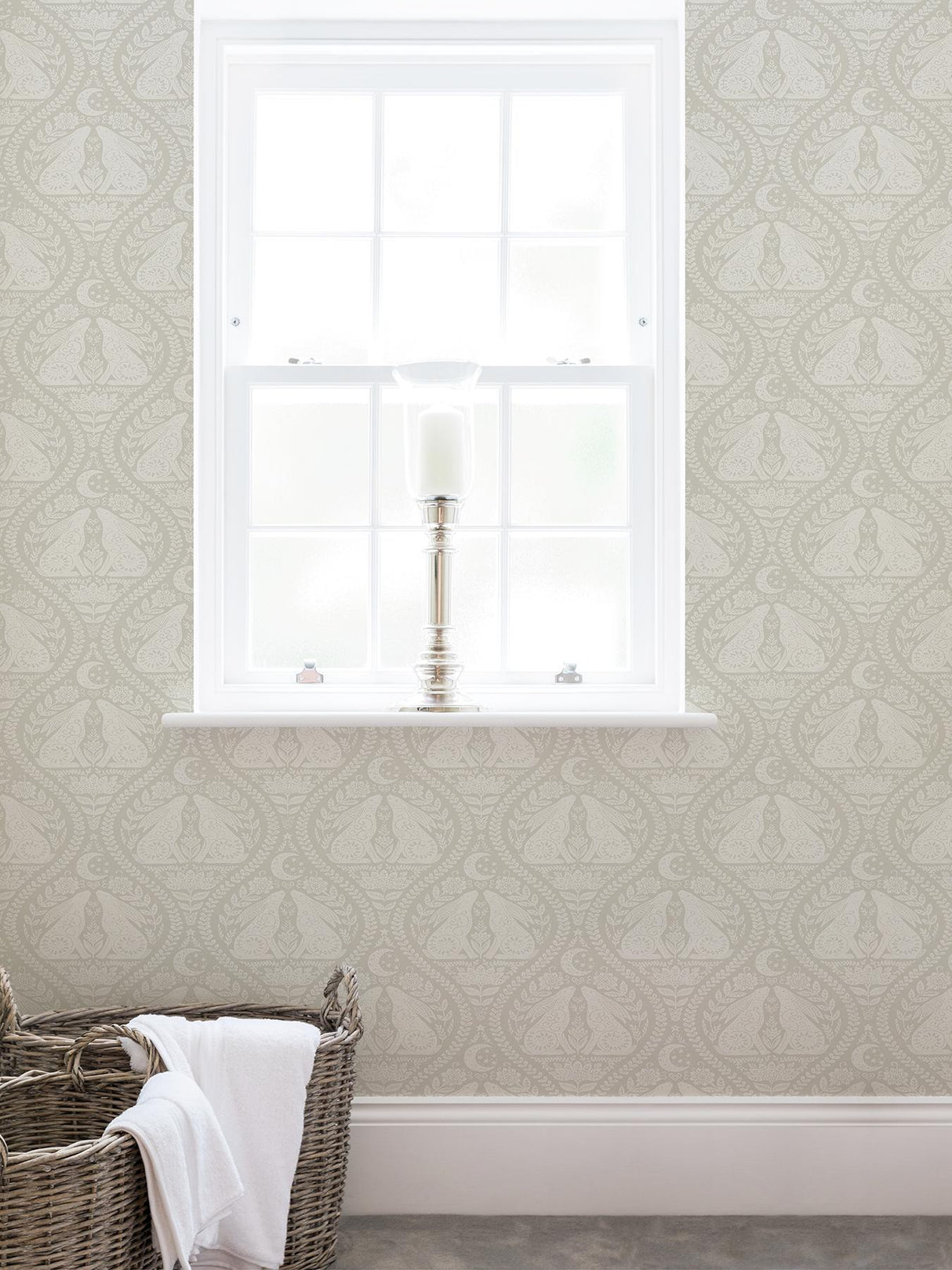 York Cream Moon Rabbit Peel & Stick Wallpaper
