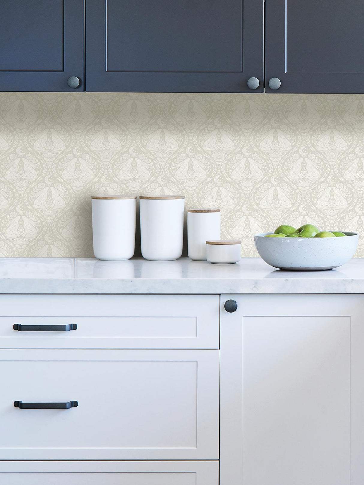 York Cream Moon Rabbit Peel & Stick Wallpaper