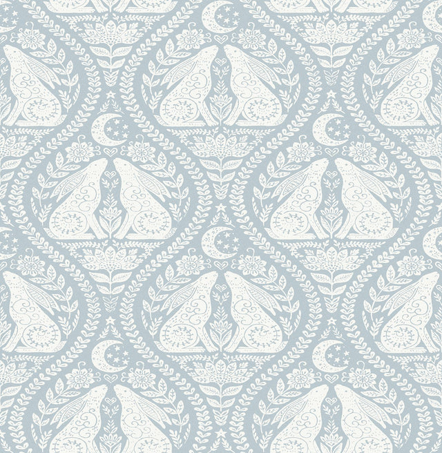 York Blue Moon Rabbit Peel & Stick Wallpaper