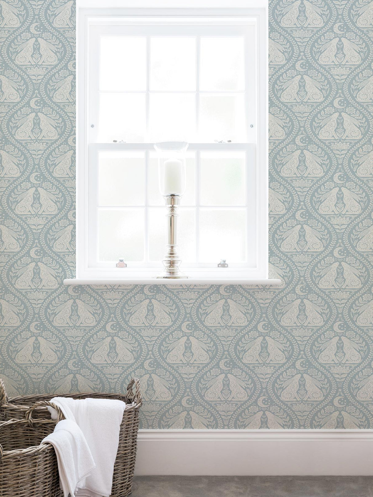 York Blue Moon Rabbit Peel & Stick Wallpaper