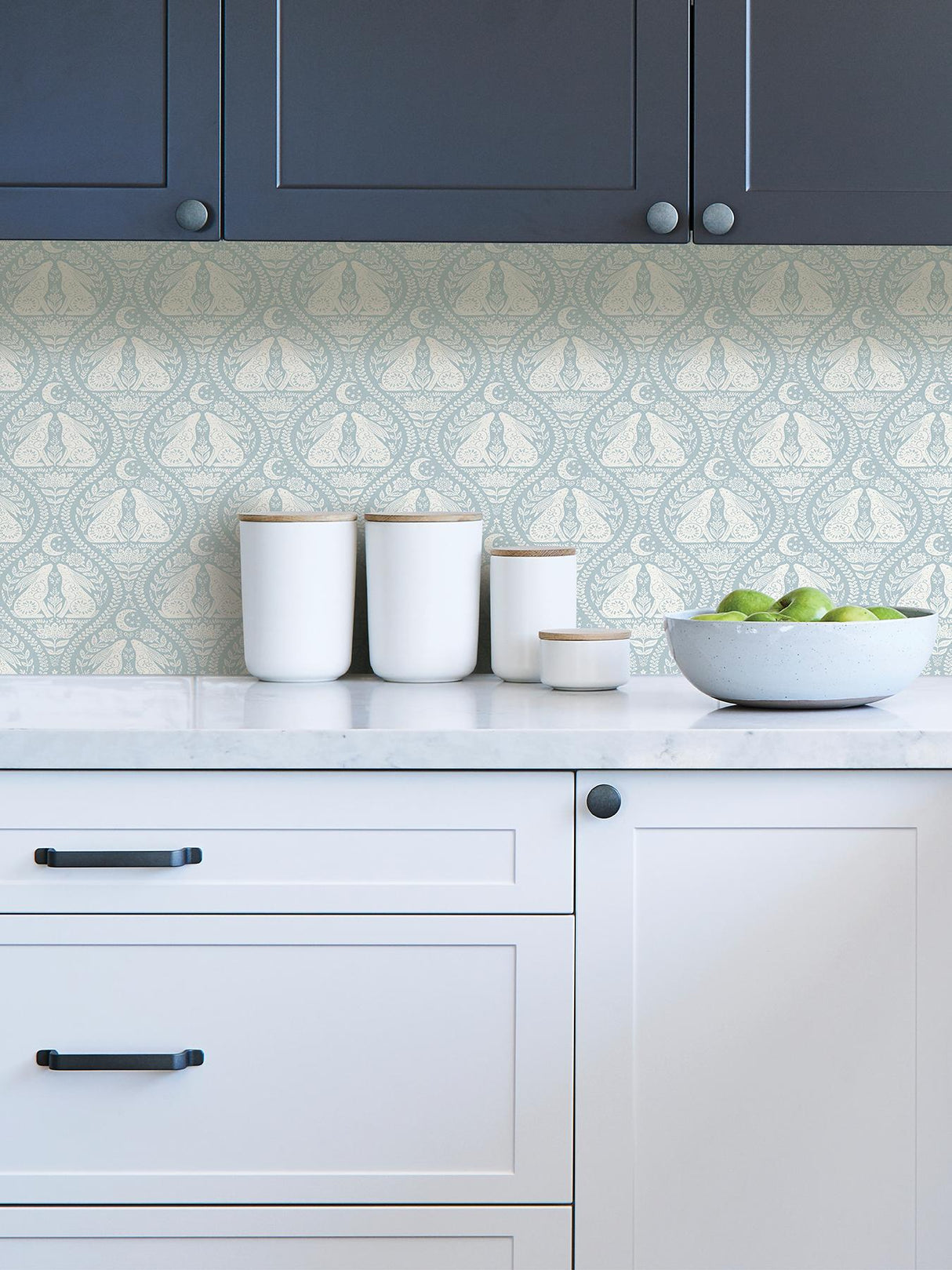 York Blue Moon Rabbit Peel & Stick Wallpaper