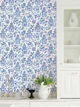 York Blue Danson Peel & Stick Wallpaper