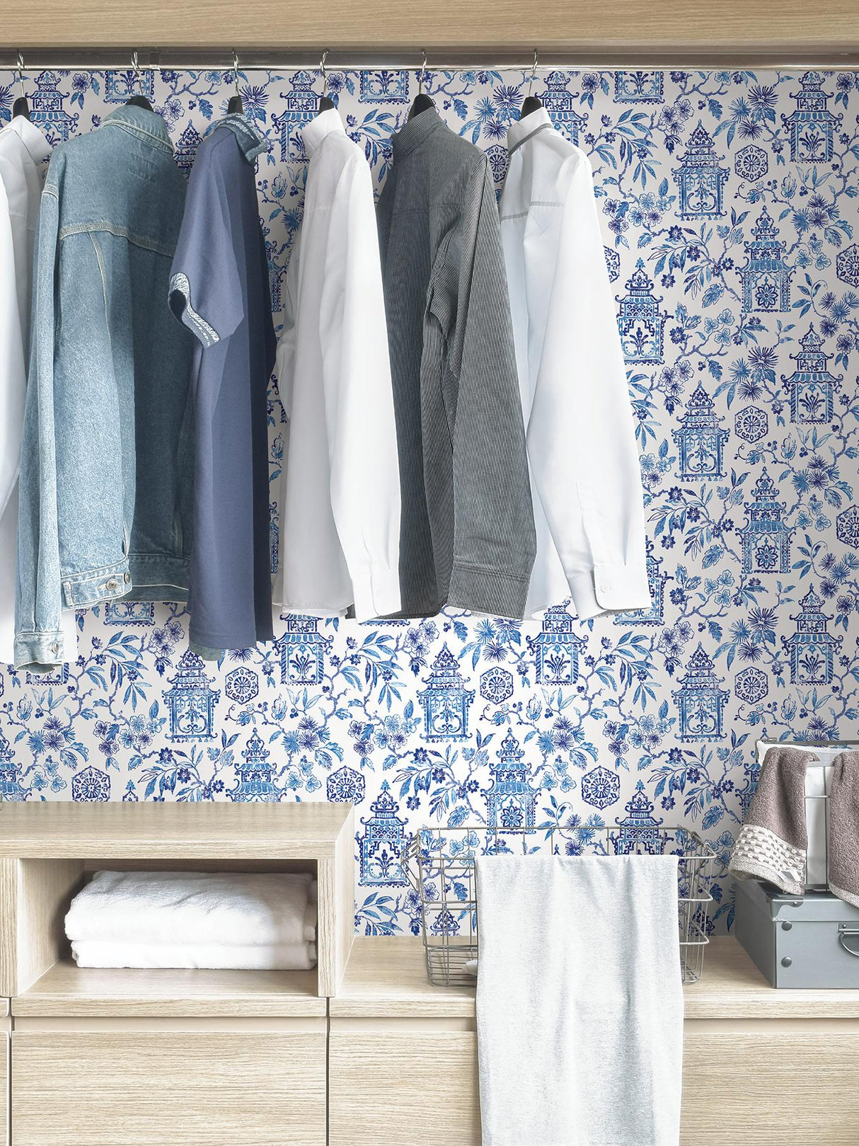 York Blue Danson Peel & Stick Wallpaper