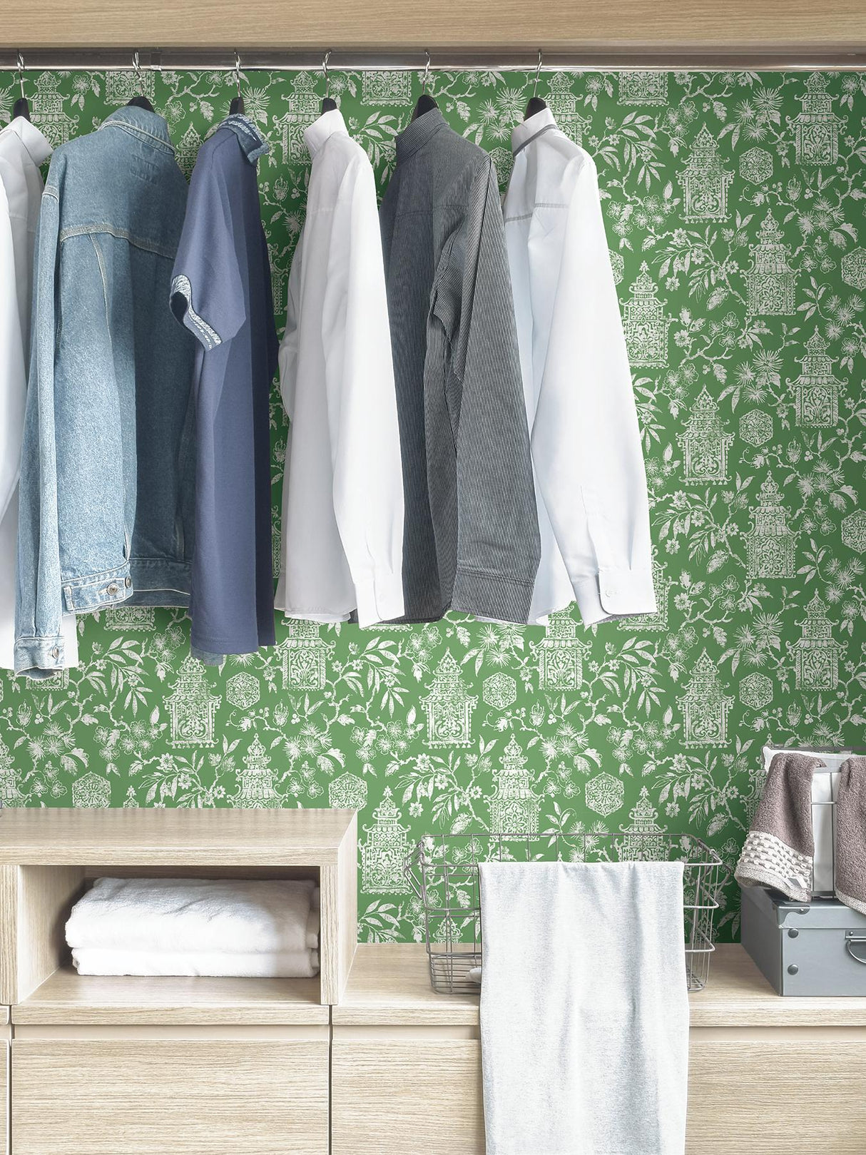York Green Danson Peel & Stick Wallpaper