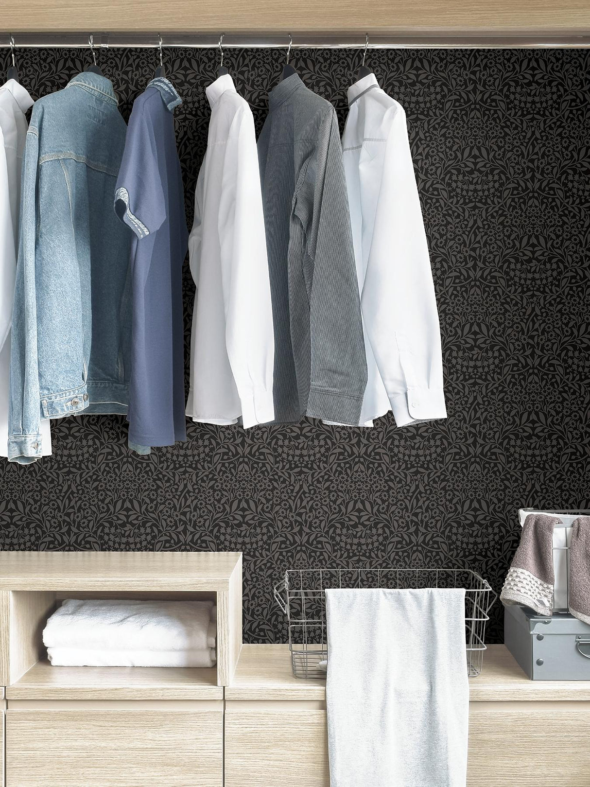 York Charcoal Darcy Peel & Stick Wallpaper