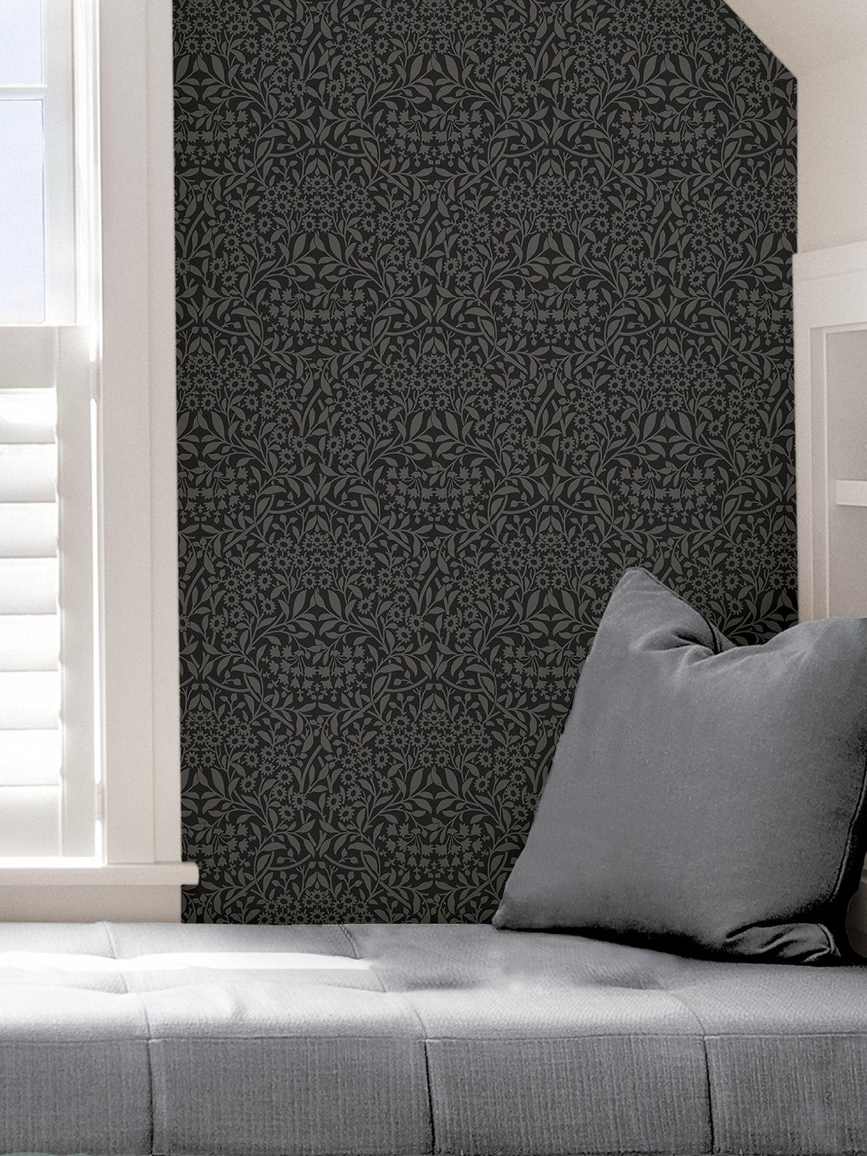 York Charcoal Darcy Peel & Stick Wallpaper