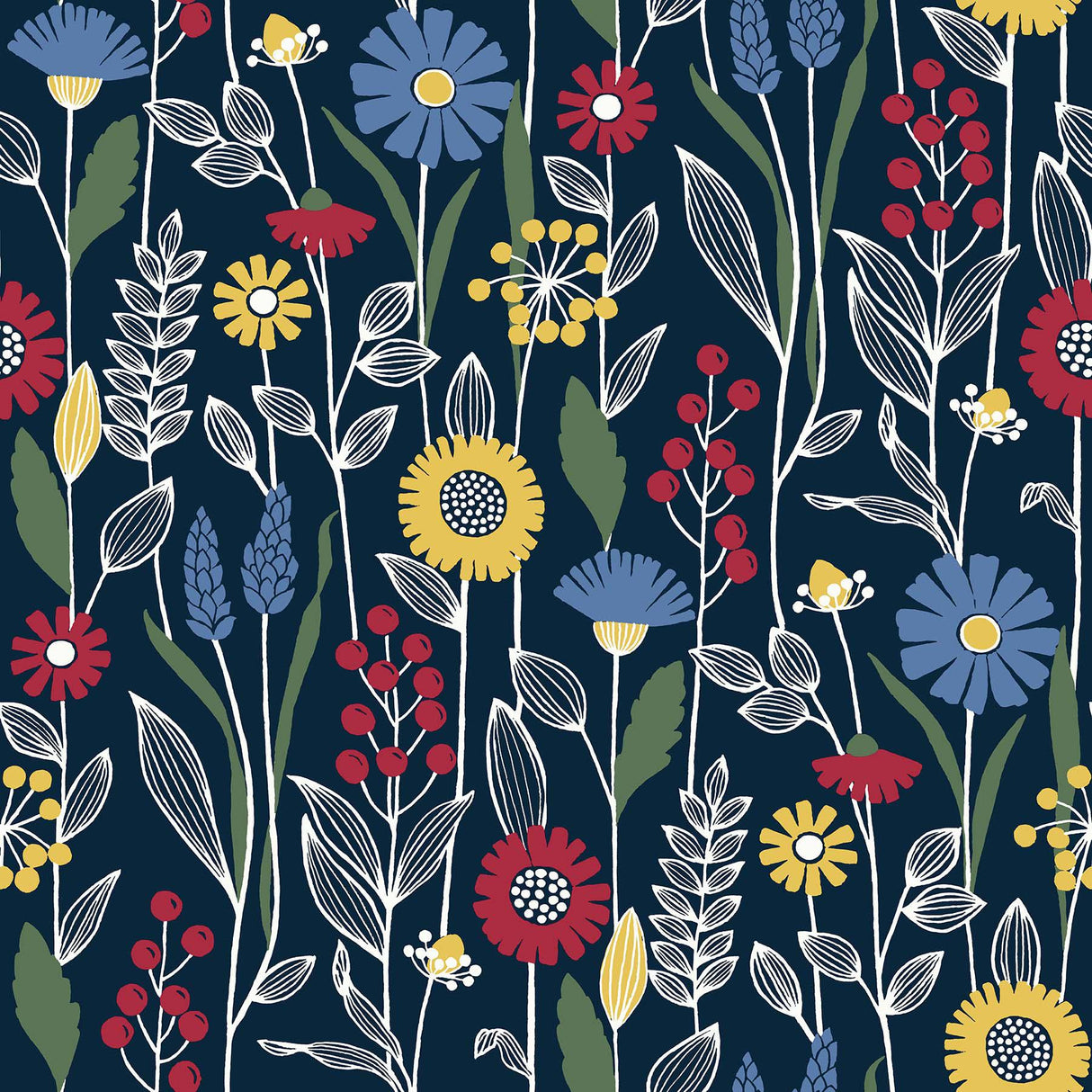 York Navy Jane Peel & Stick Wallpaper