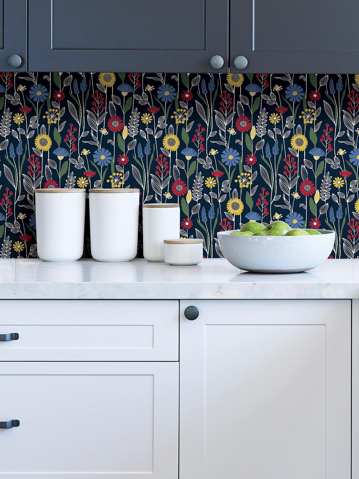 York Navy Jane Peel & Stick Wallpaper