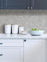 York Charcoal Saraya Peel & Stick Wallpaper