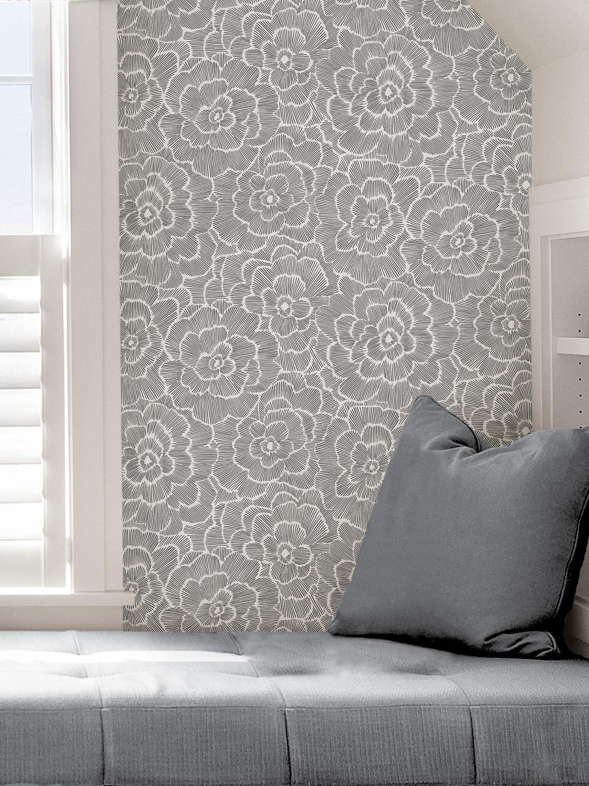 York Charcoal Saraya Peel & Stick Wallpaper
