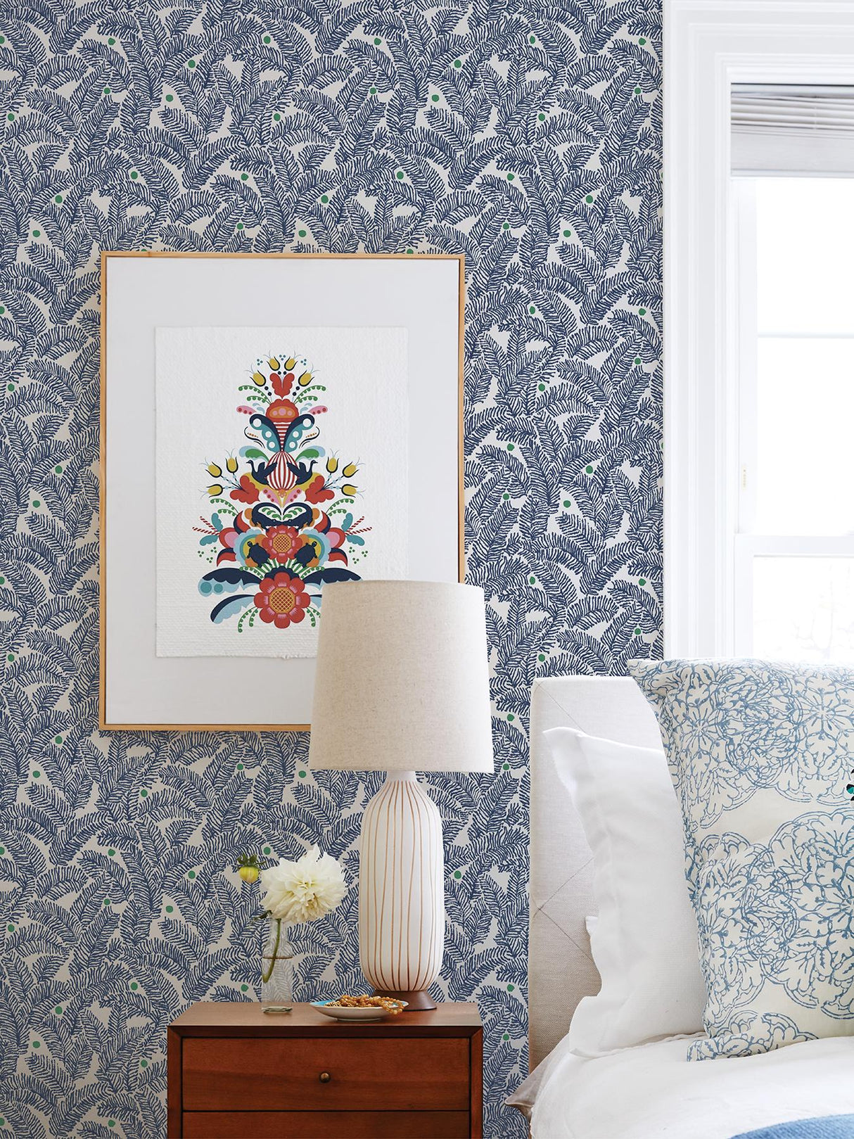 York Navy Fernanda Peel & Stick Wallpaper