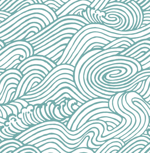 York Teal Saybrook Peel & Stick Wallpaper