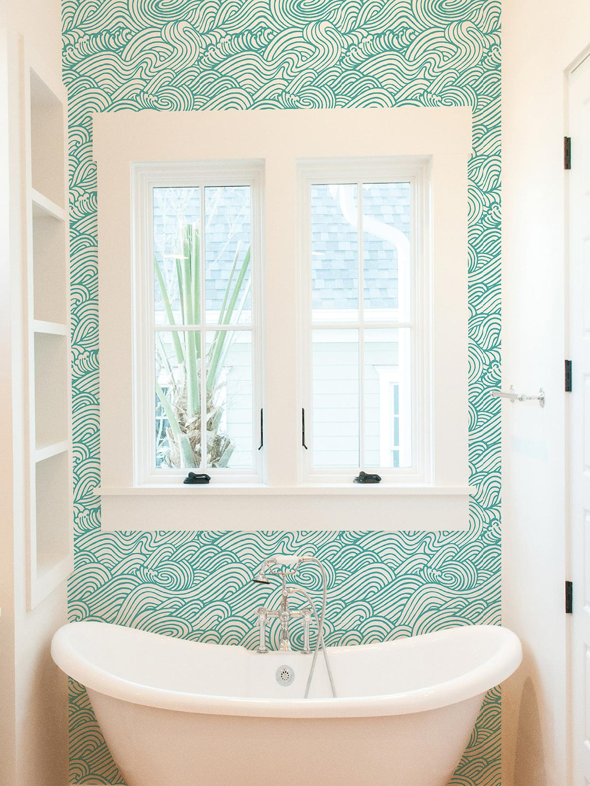 York Teal Saybrook Peel & Stick Wallpaper