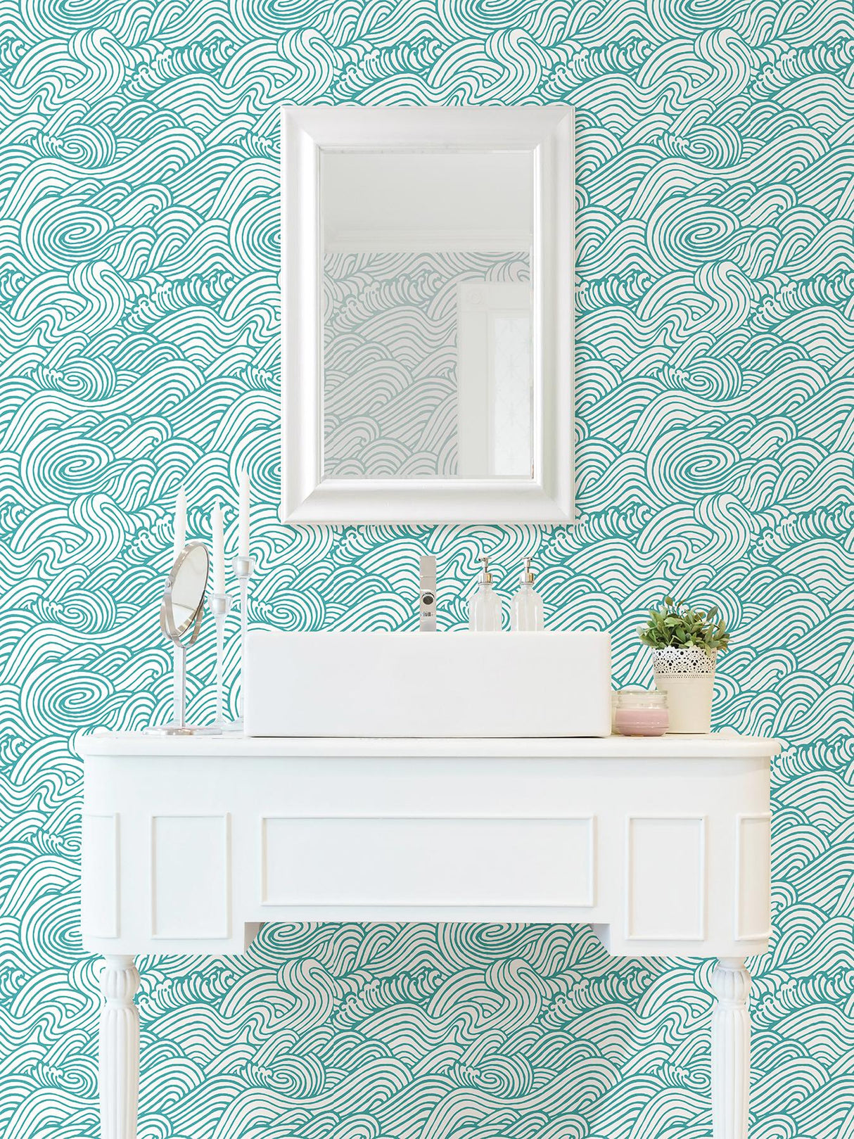 York Teal Saybrook Peel & Stick Wallpaper