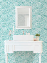 York Teal Saybrook Peel & Stick Wallpaper