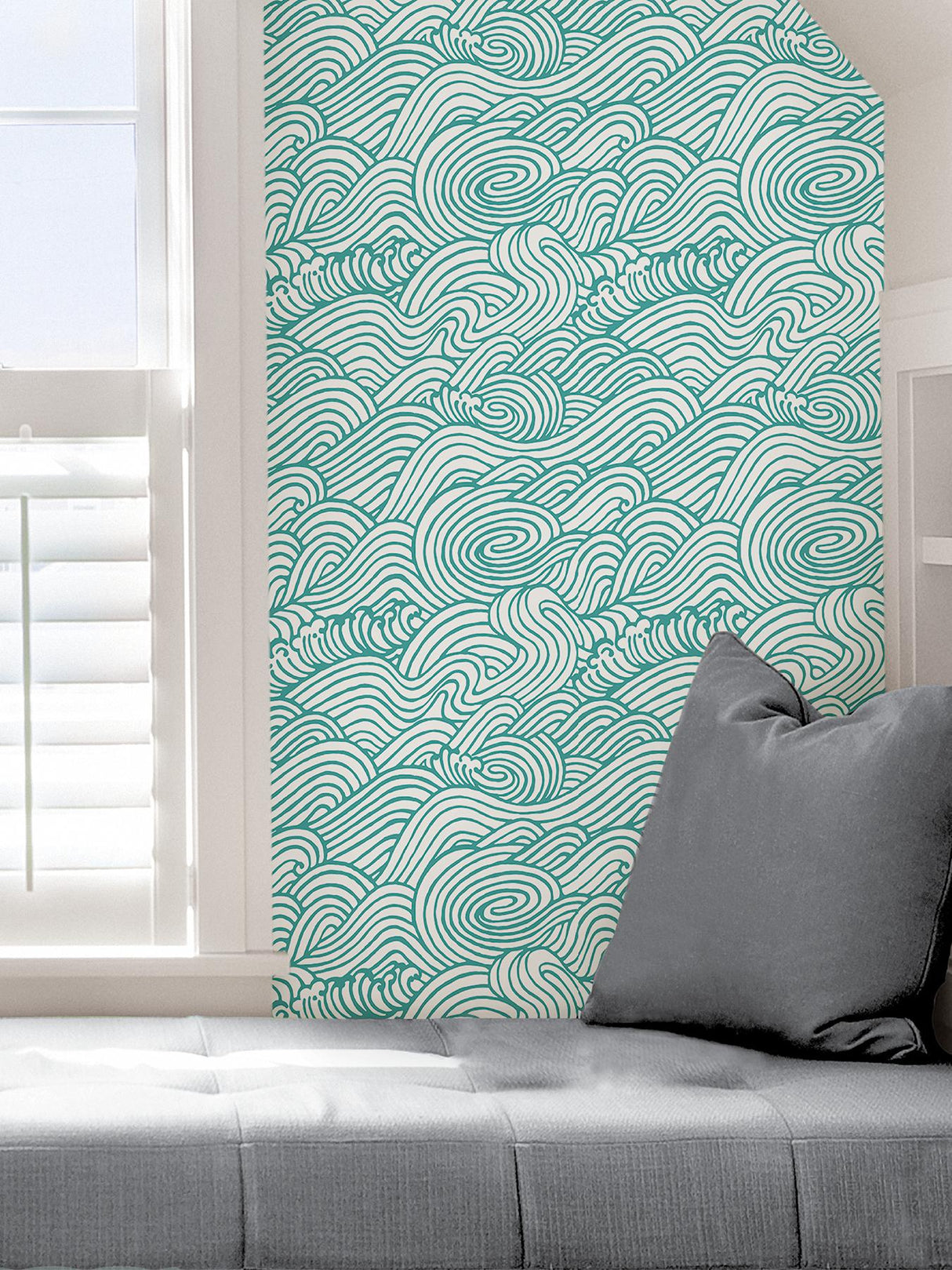 York Teal Saybrook Peel & Stick Wallpaper