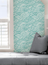 York Teal Saybrook Peel & Stick Wallpaper