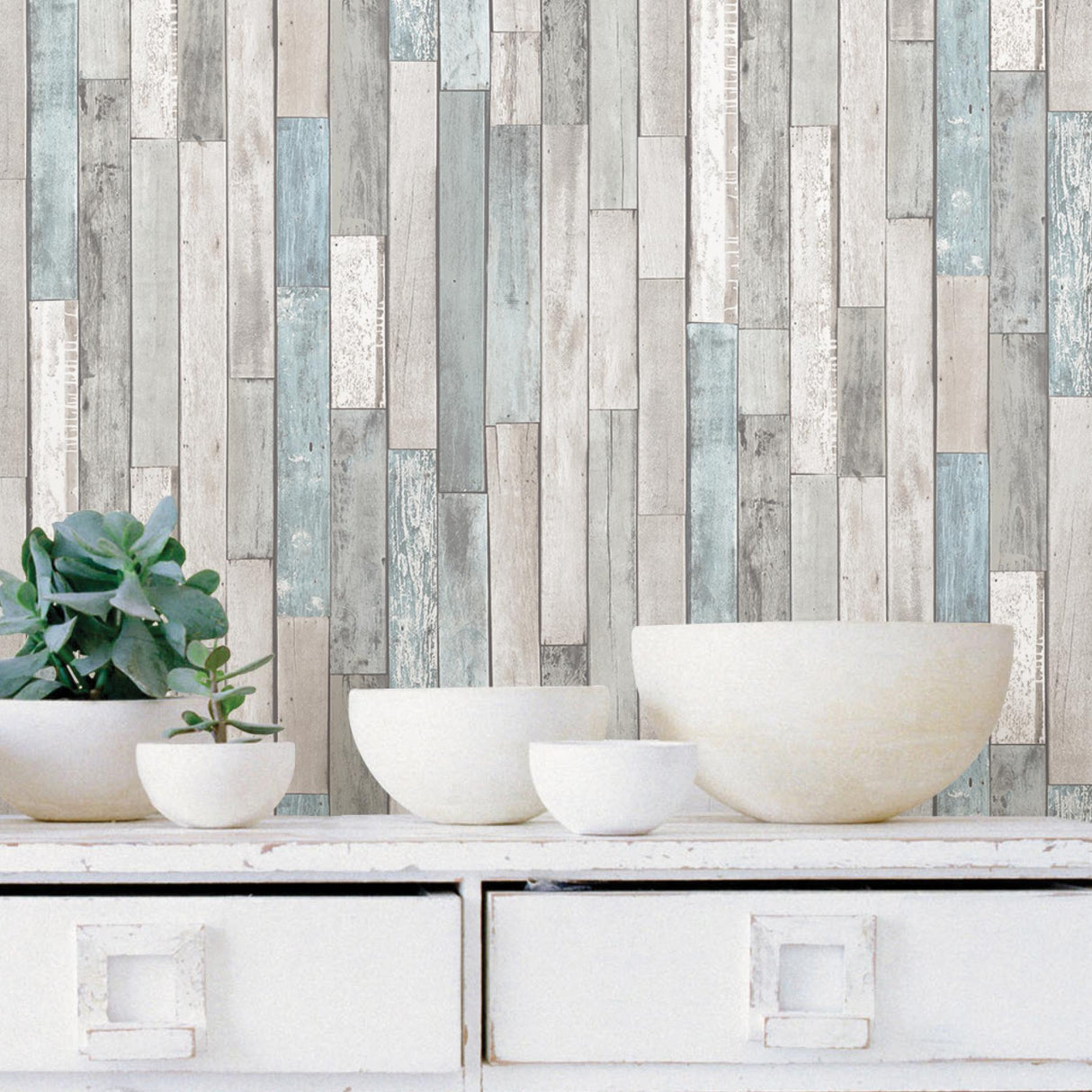York Weathered Plank Multicolor Peel & Stick Wallpaper