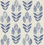 York Blue Folk Tulip Peel & Stick Wallpaper