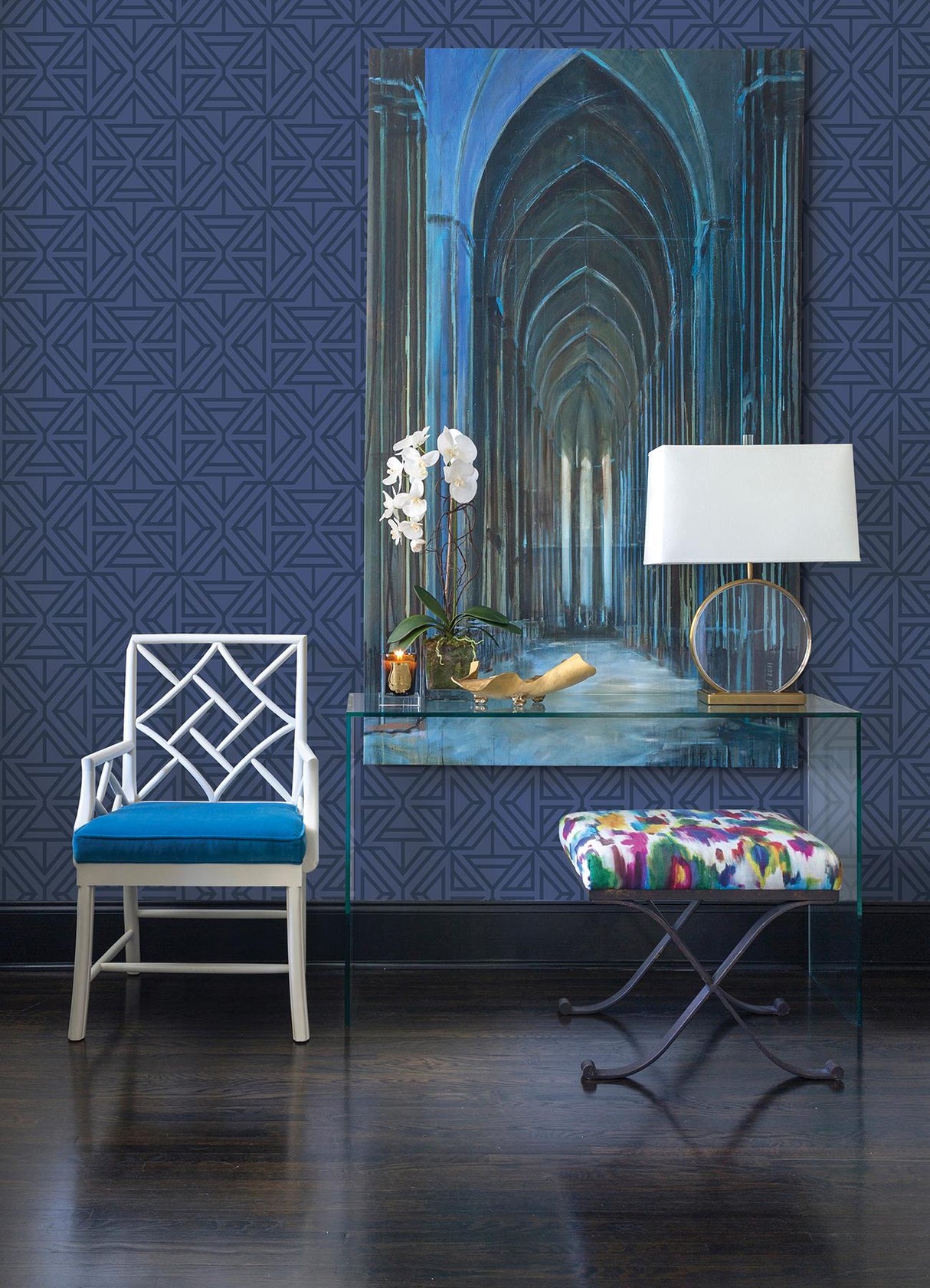 York Linear Blue Peel & Stick Wallpaper