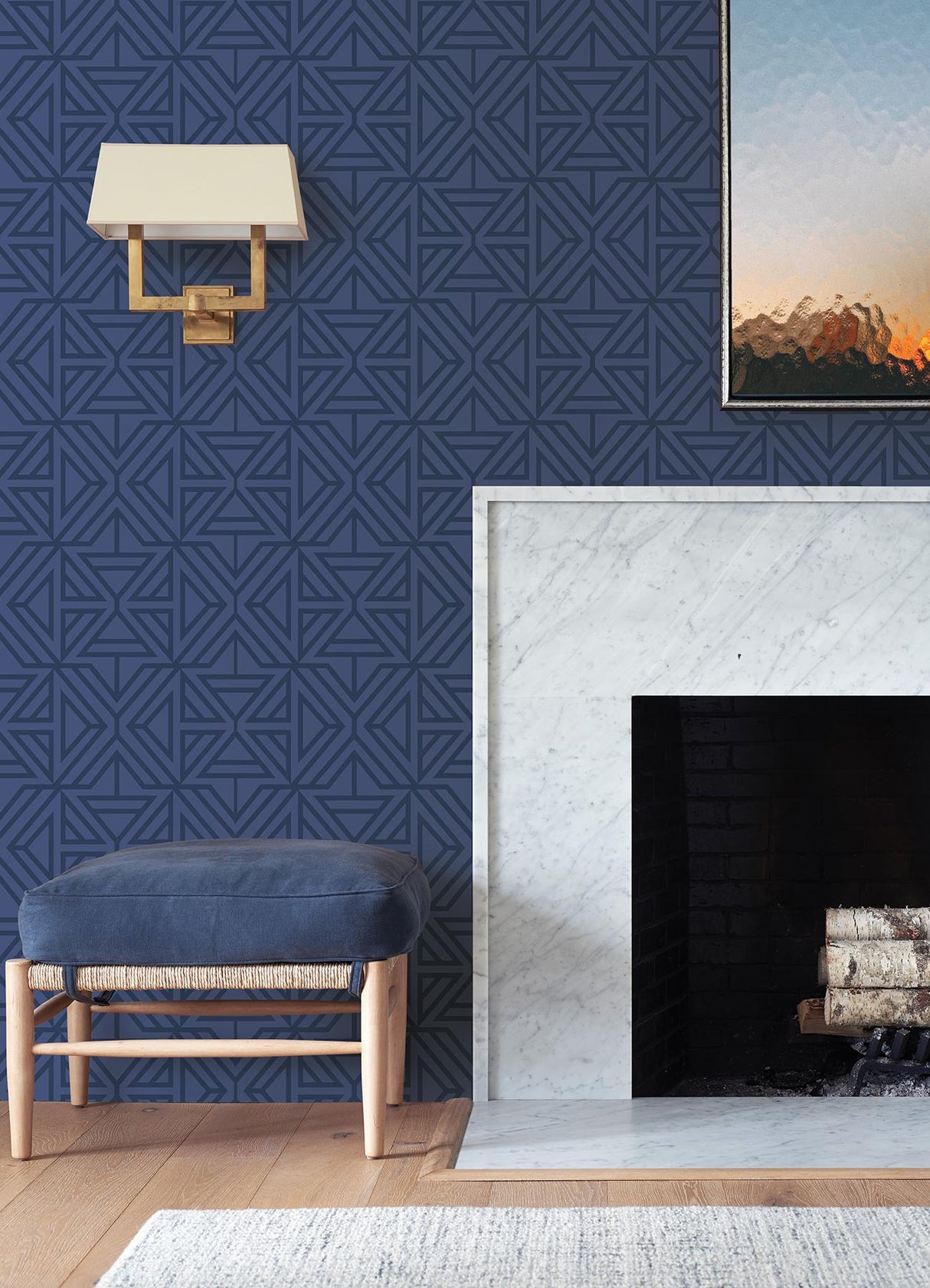 York Linear Blue Peel & Stick Wallpaper