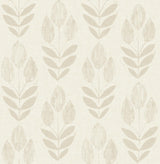 York Cream Folk Tulip Peel & Stick Wallpaper