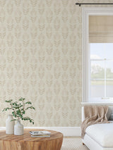 York Cream Folk Tulip Peel & Stick Wallpaper