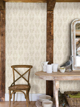 York Cream Folk Tulip Peel & Stick Wallpaper