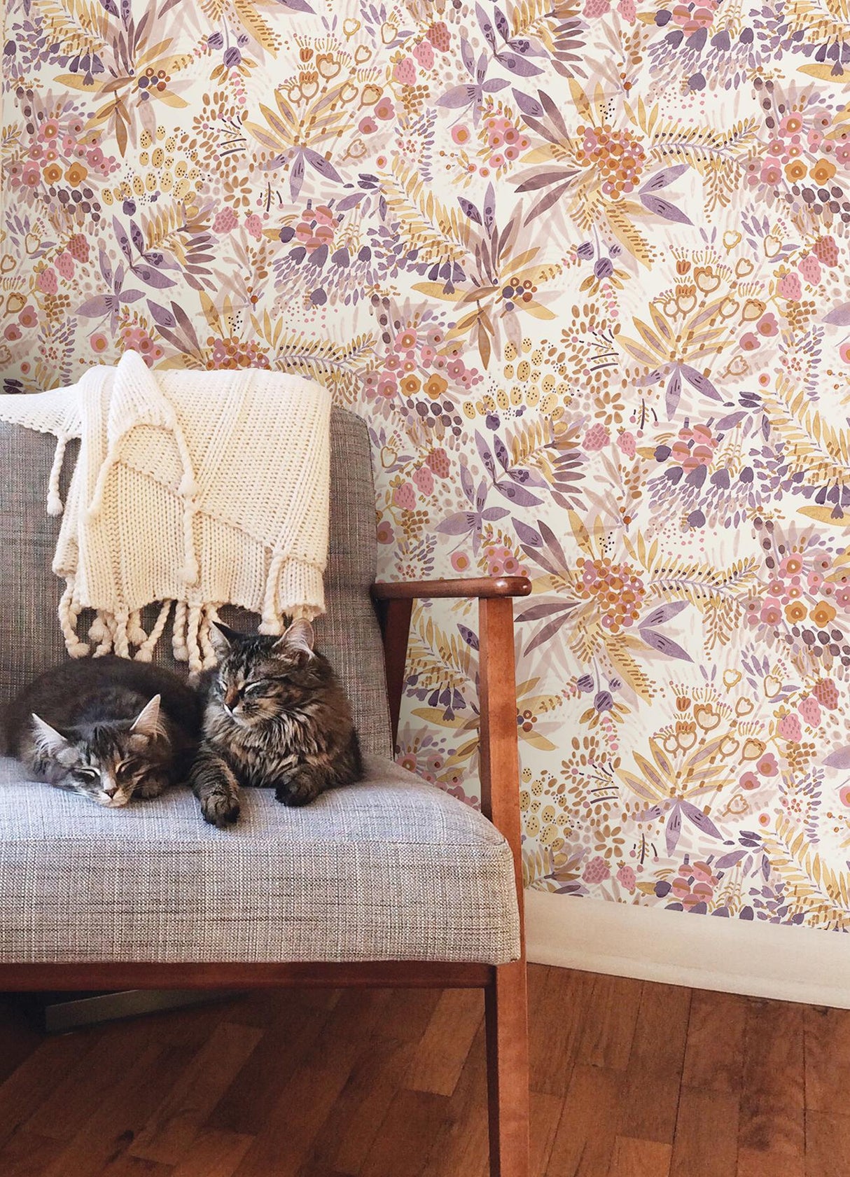 York Naupaka Plum Ochre Peel & Stick Wallpaper