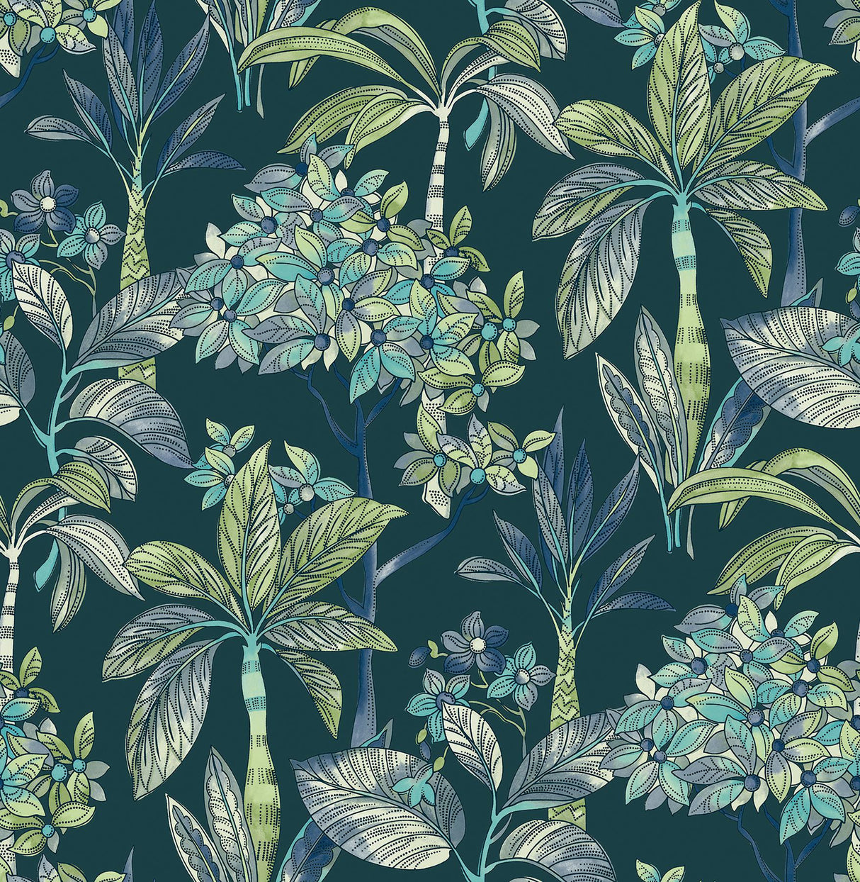 York Panama Deep Green Peel & Stick Wallpaper