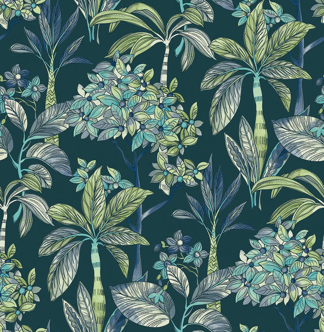York Panama Deep Green Peel & Stick Wallpaper