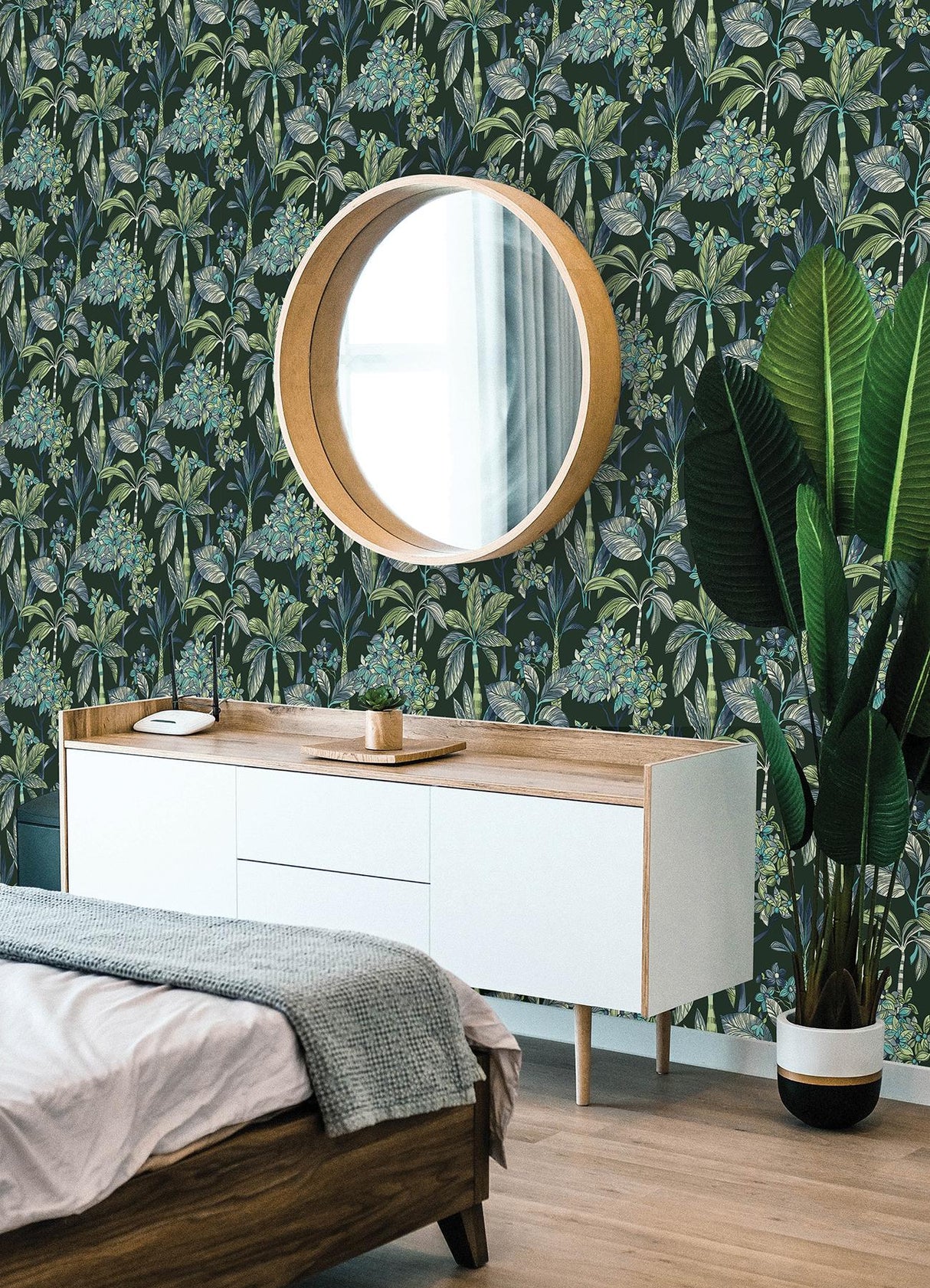 York Panama Deep Green Peel & Stick Wallpaper
