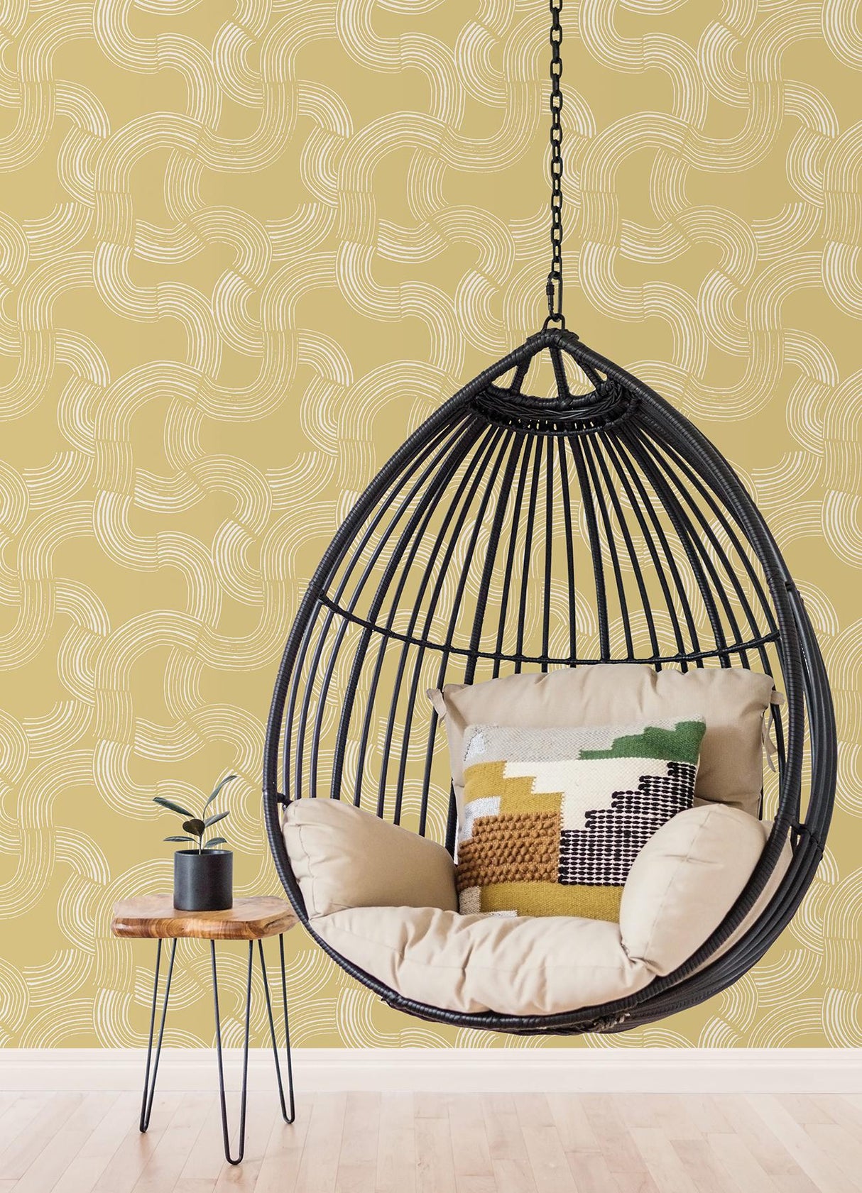 York Hokime Mustard Peel & Stick Wallpaper