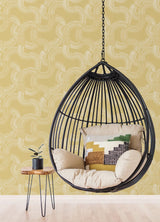York Hokime Mustard Peel & Stick Wallpaper