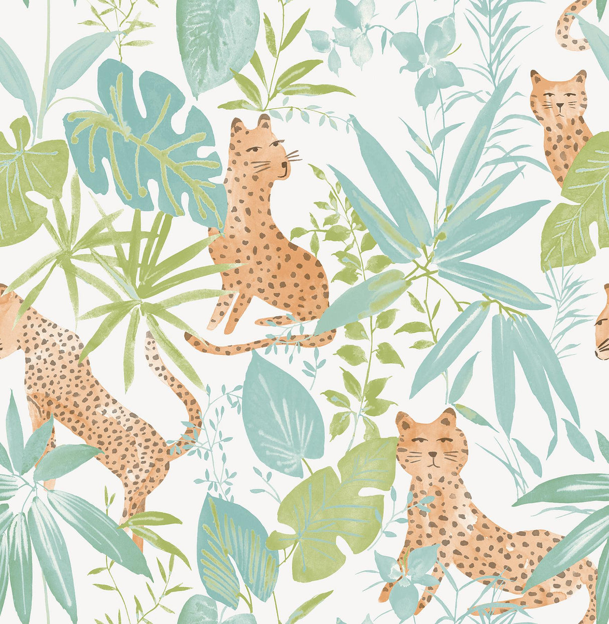 York Jhalana Teal Lime Peel & Stick Wallpaper