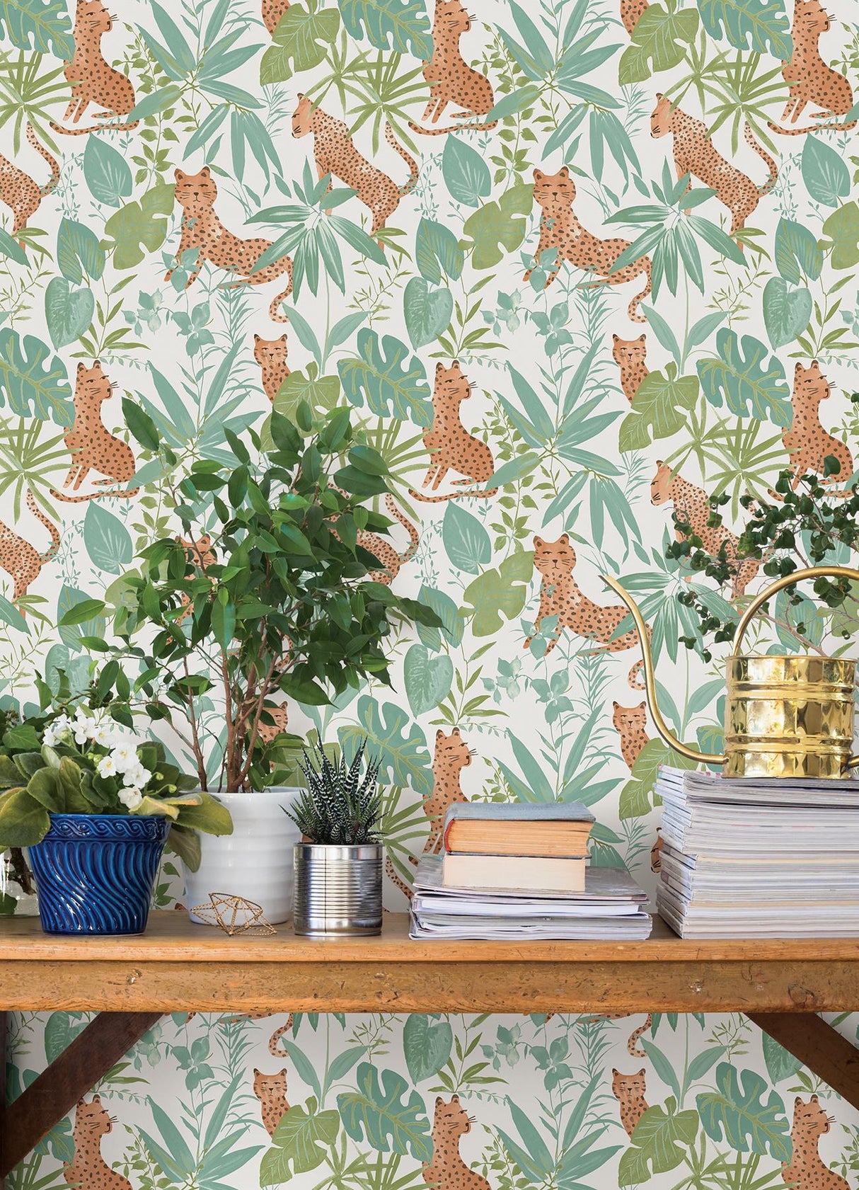 York Jhalana Teal Lime Peel & Stick Wallpaper