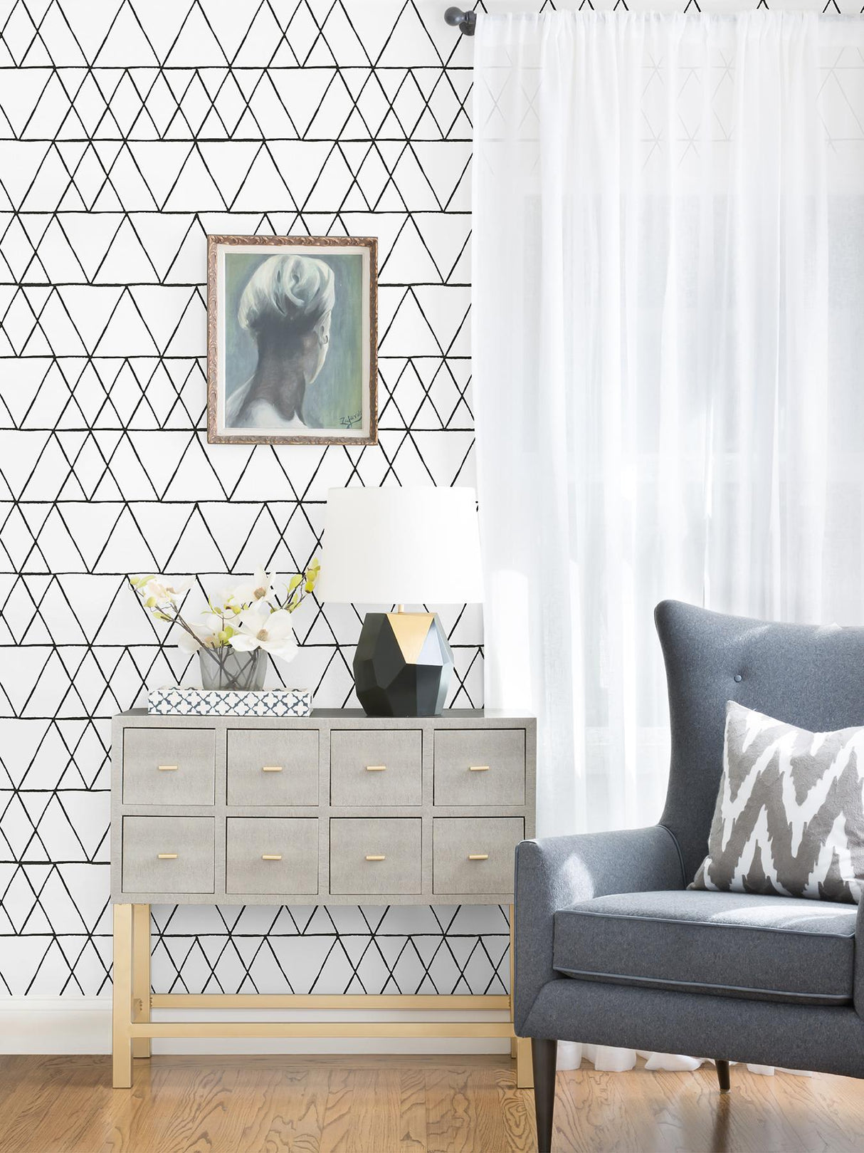 York Black Harris Peel & Stick Wallpaper