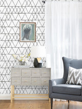 York Black Harris Peel & Stick Wallpaper