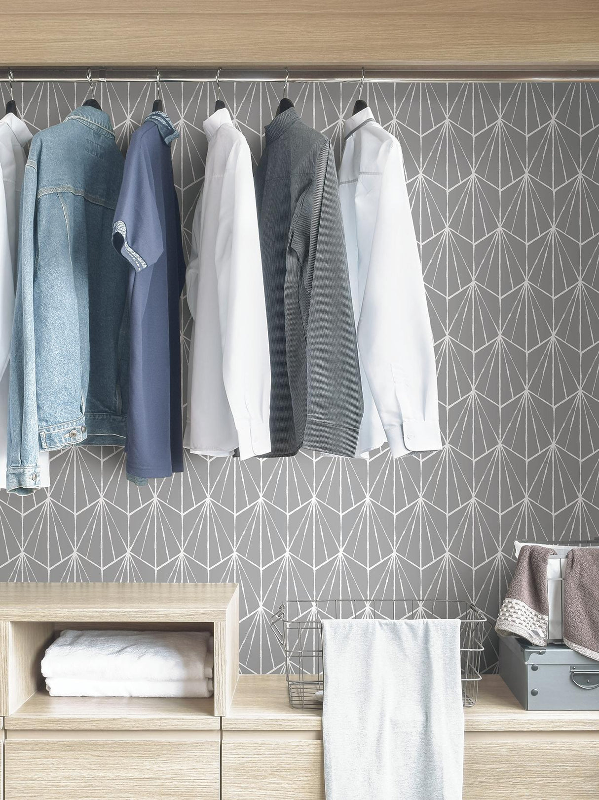 York Grey Dorset Peel & Stick Wallpaper