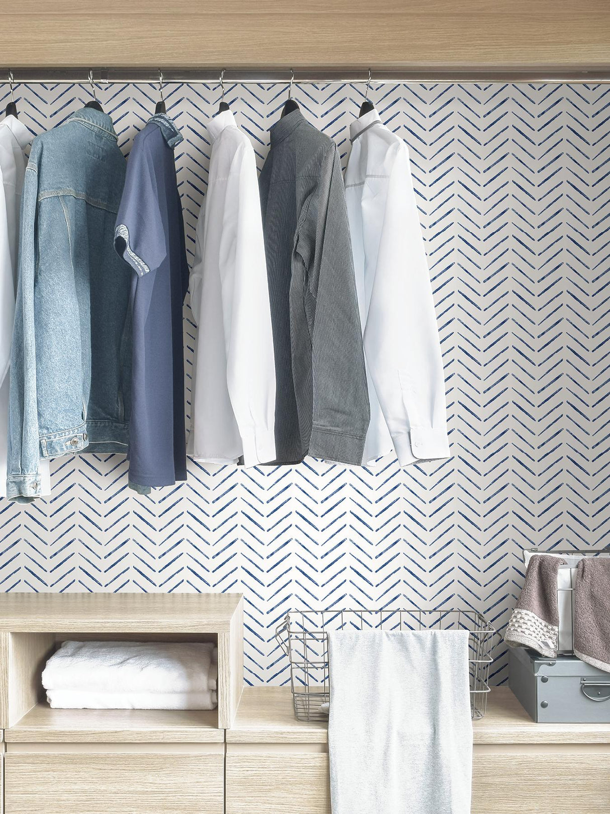 York Indigo Holden Peel & Stick Wallpaper