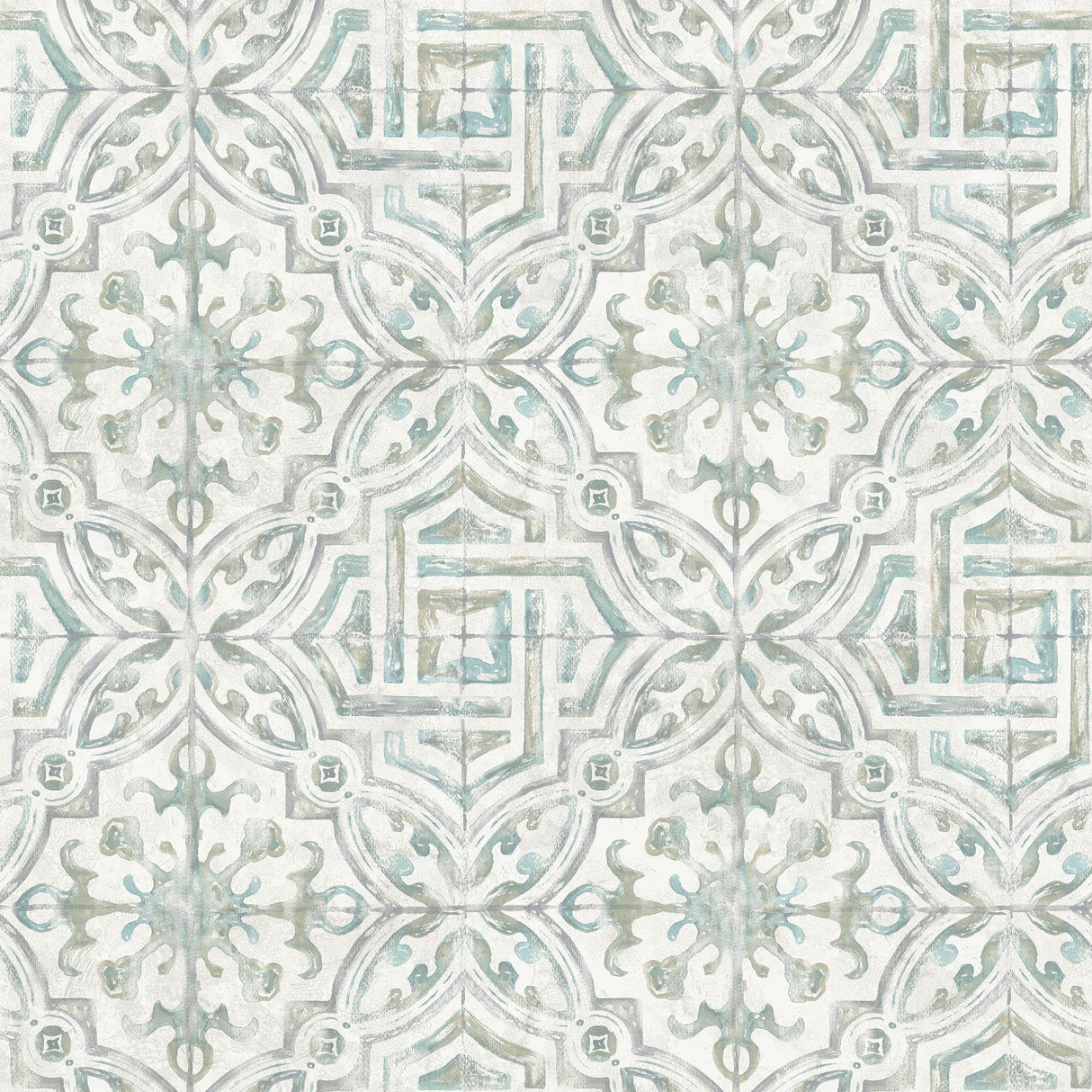 York Teal and Grey Landondale Peel & Stick Wallpaper