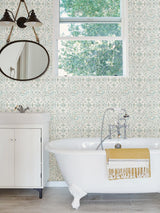 York Teal and Grey Landondale Peel & Stick Wallpaper