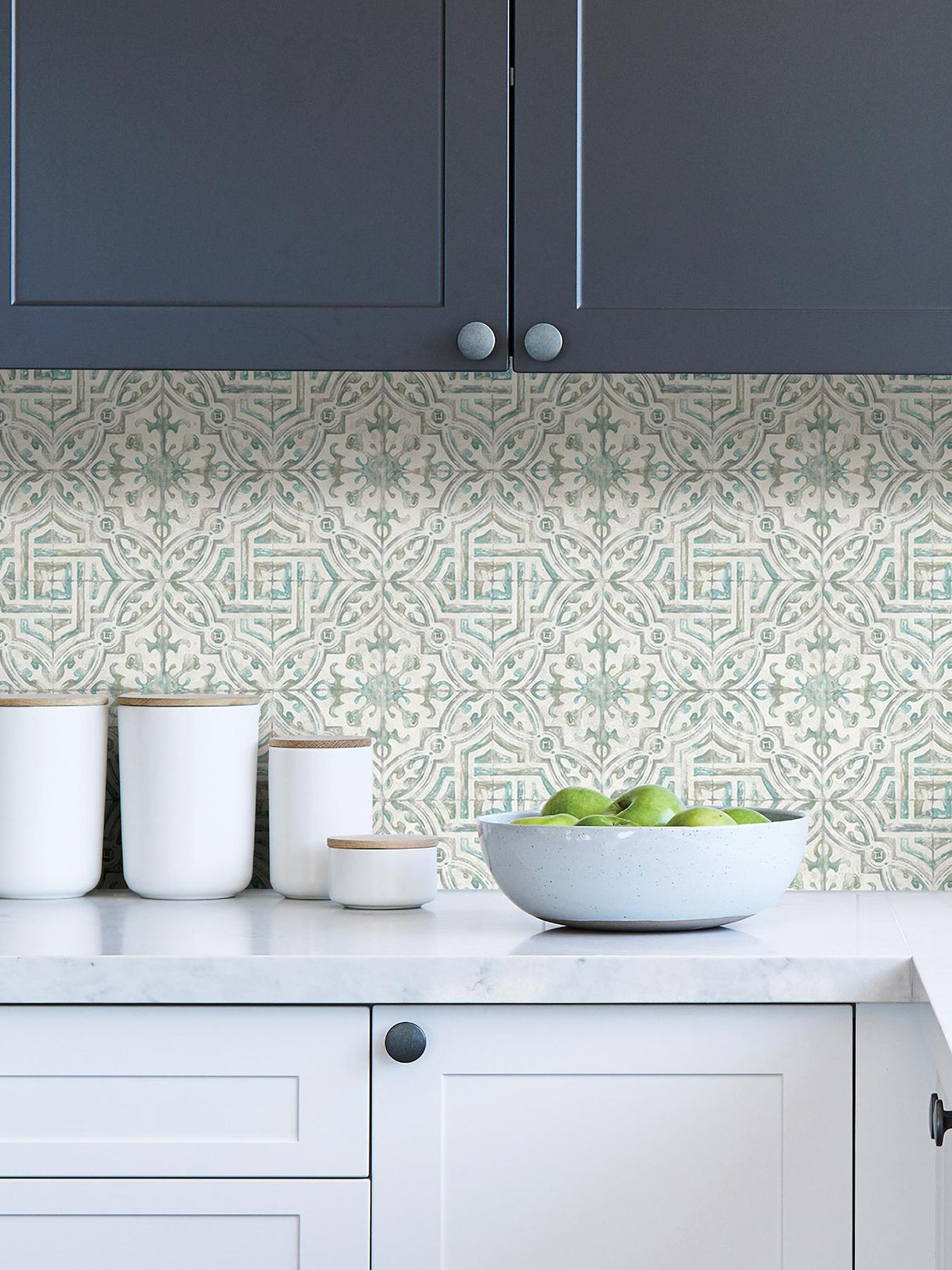 York Teal and Grey Landondale Peel & Stick Wallpaper
