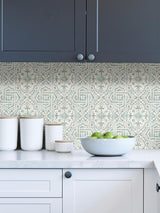 York Teal and Grey Landondale Peel & Stick Wallpaper