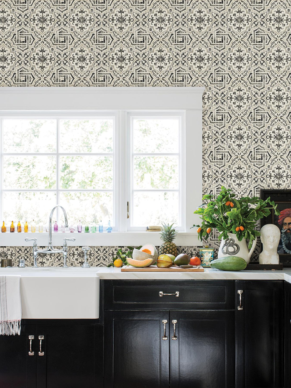 York Black Landondale Peel & Stick Wallpaper