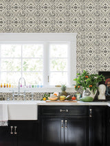 York Black Landondale Peel & Stick Wallpaper