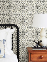 York Black Landondale Peel & Stick Wallpaper