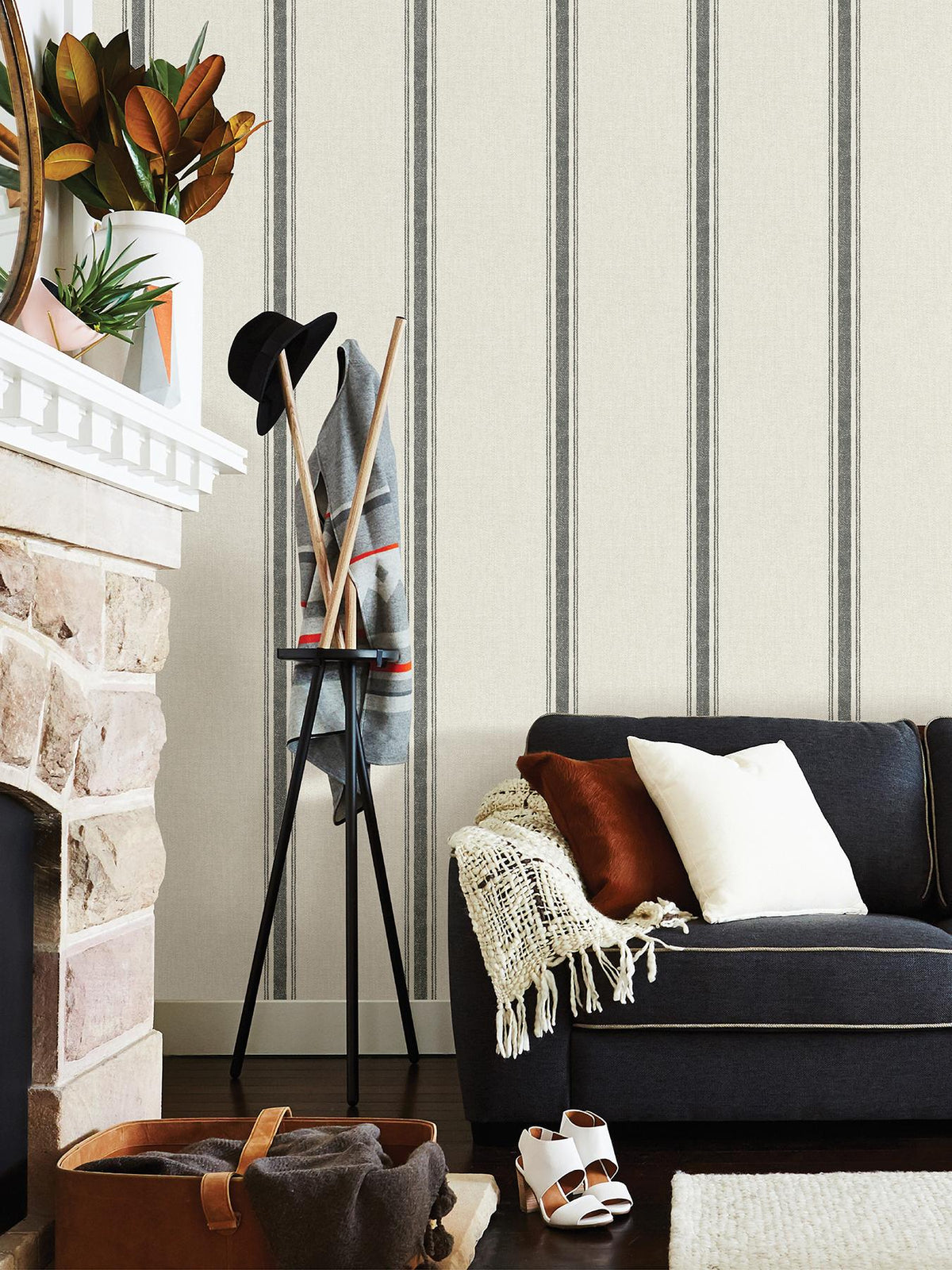 York Charcoal Langston Peel & Stick Wallpaper