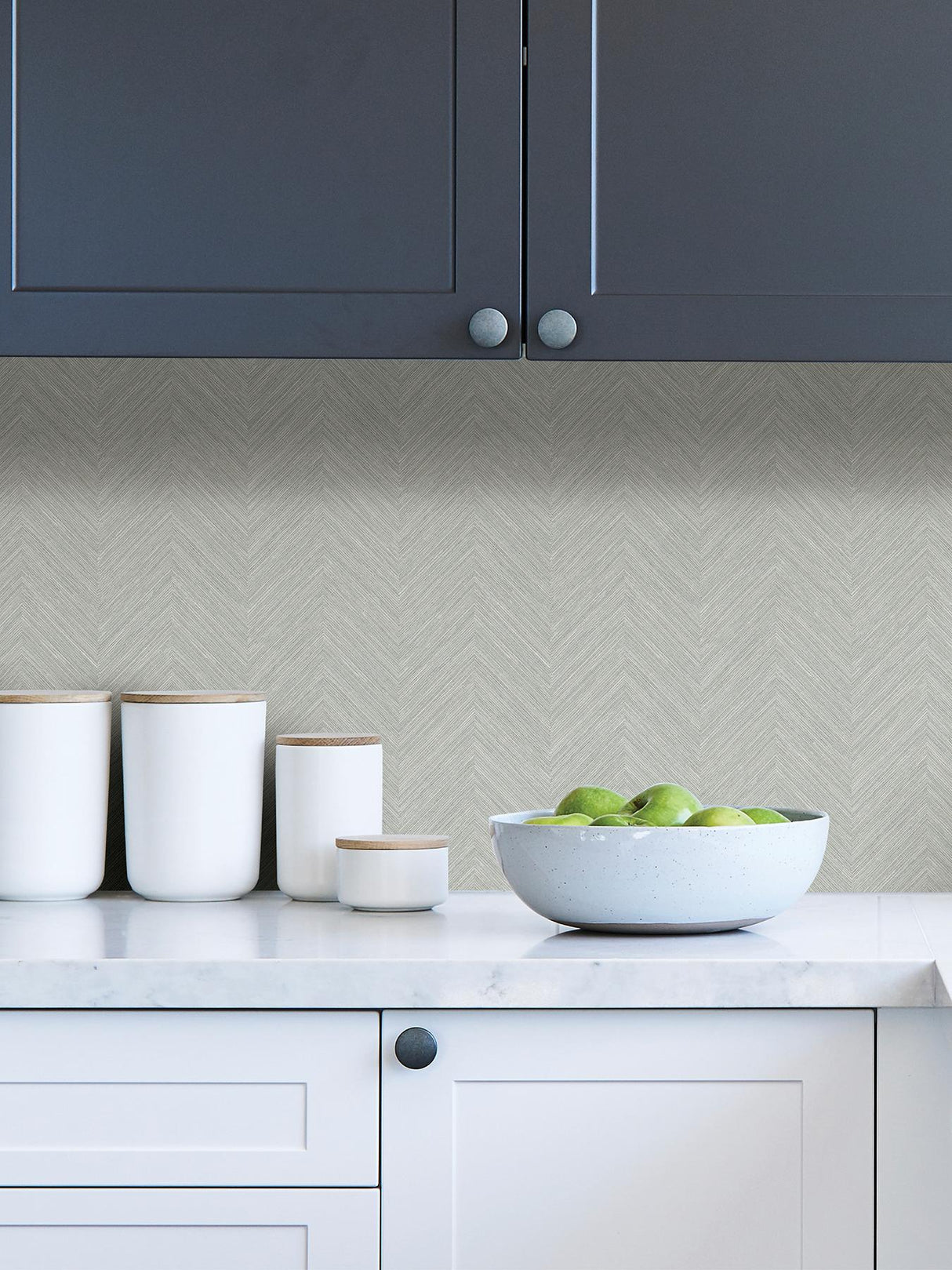 York Taupe and Blue Sampson Peel & Stick Wallpaper